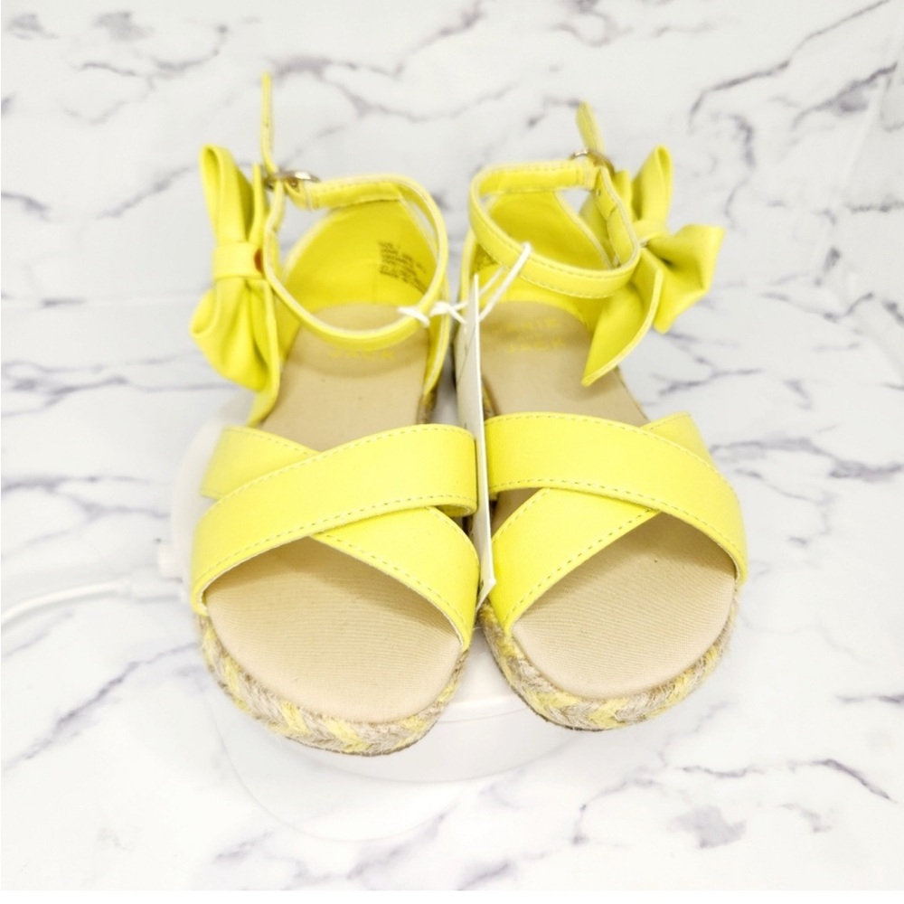 Janie and Jack Yellow Sandals with Bow